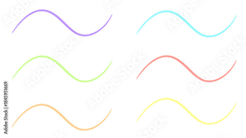 Colorful gradient line light effect abstract glowing streak design for modern digital backgrounds and creative visuals, isolated transparent background, editable vector artwork ai illustration file,