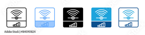 Wifi icon set multiple style collection