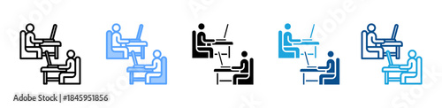 Coworking icon set multiple style collection