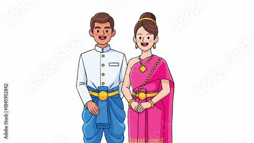 Couple in Traditional South Asian Attire