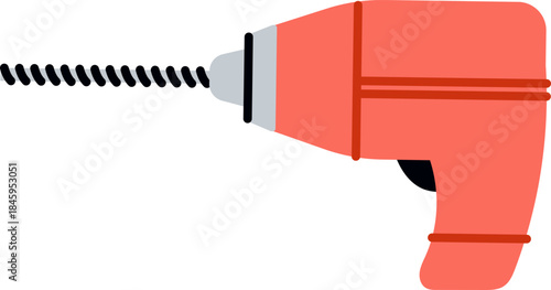 Drill With Spiral Bit Cartoon