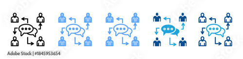 Group Chat icon set multiple style collection