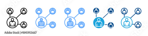 Connecting People icon set multiple style collection