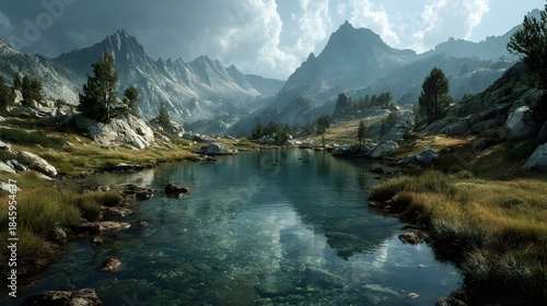 Turquoise alpine lake surrounded by rugged peaks offering deep clarity and breathtaking untouched mountain beauty
