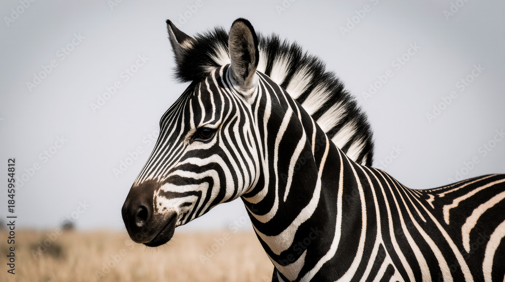 Fototapeta premium Wild Zebra in Natural Habitat