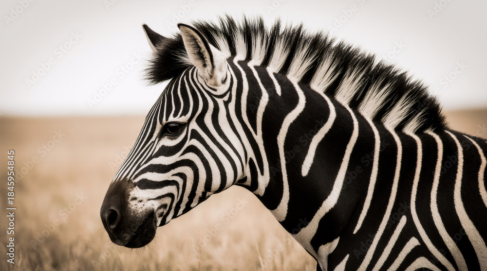 Naklejka premium Wild Zebra in Natural Habitat