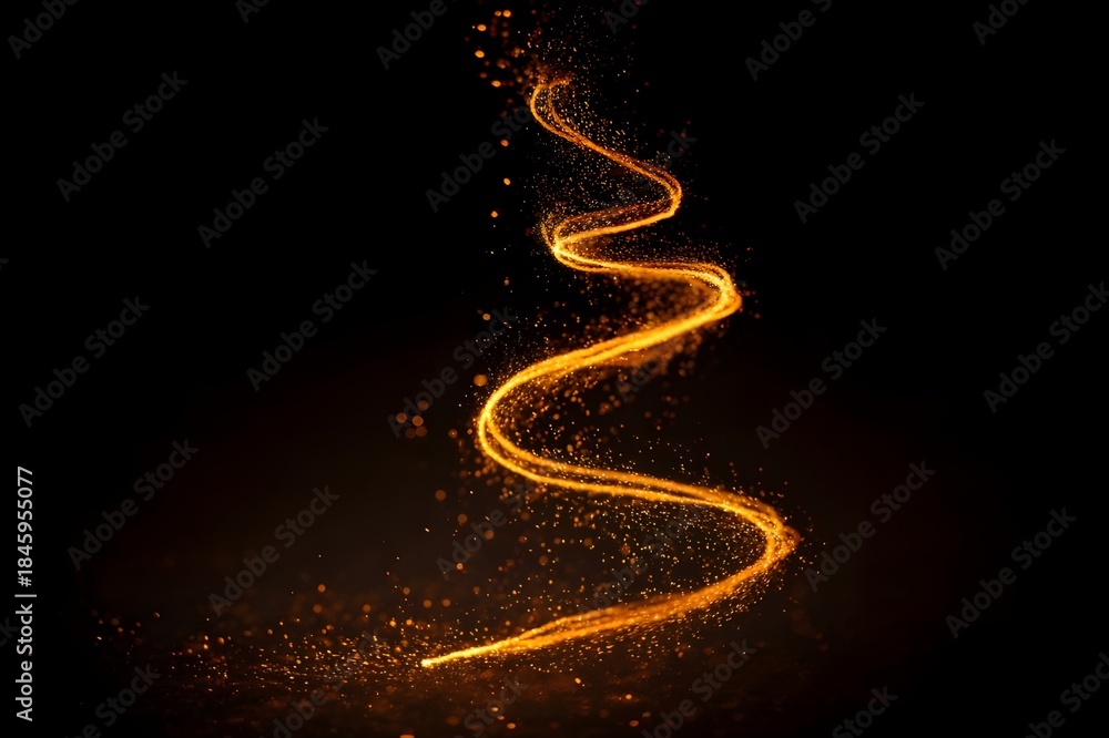 Obraz premium Upward twisting flame helix forming dynamic fiery corkscrew motion representing raw intense energy