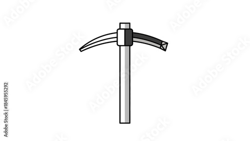 Simple Pickaxe Illustration Mining Tool for Construction and Digging Work.