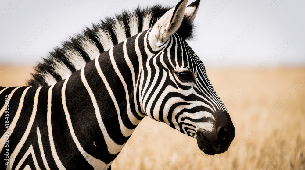 Naklejka premium Wild Zebra in Natural Habitat