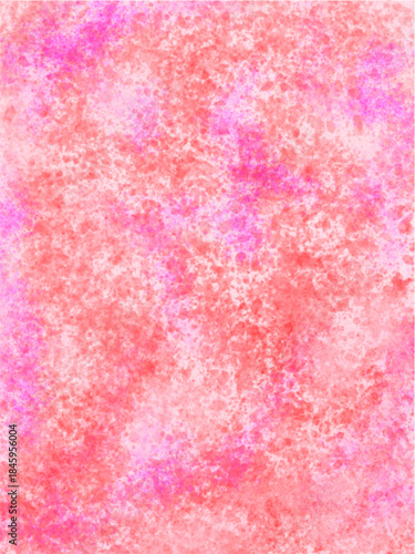 Abstract watercolor or chalk texture background in vibrant pink and coral red tones, featuring a rough, mottled, and speckled painterly effect with high saturation.