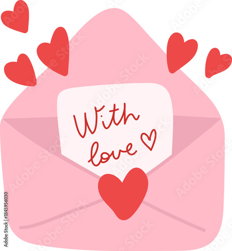 Envelope With Love Note Cartoon
