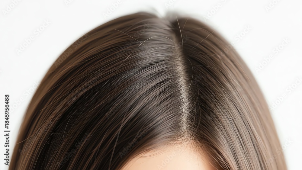 Fototapeta premium Hair parting with visible gray roots