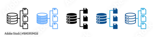 Database icon set multiple style collection