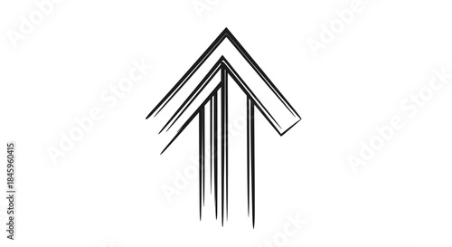 Hand-drawn upward arrow symbol representing growth and direction.