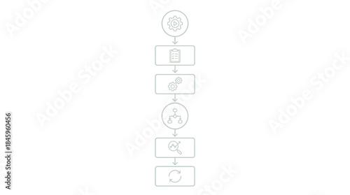 Business process optimization with gear icons and workflow management