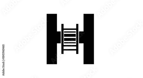 Black ladder design between two black pillars simple and modern.