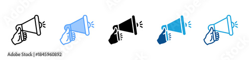 Bullhorn icon set multiple style collection