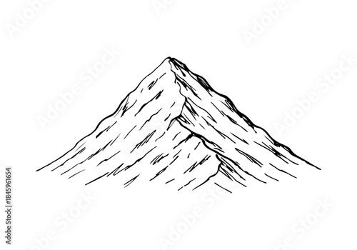 Mountain hand drawn simple sketch vector illustration