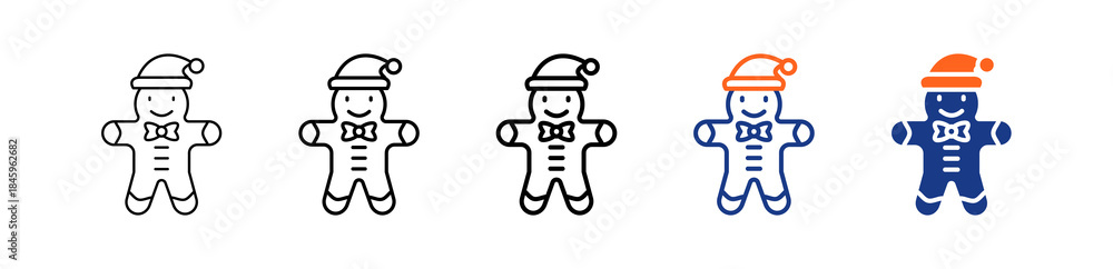Fototapeta premium Gingerbread Different Set Vector Icon