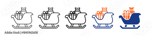 Sleigh Different Set Vector Icon