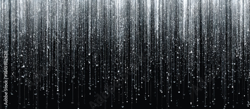 Rain falling, transparent background, raindrops falling in vertical lines, vector illustration