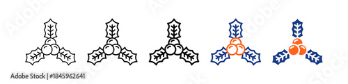 Holly Different Set Vector Icon