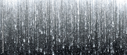 Rain falling, transparent background, raindrops falling in vertical lines