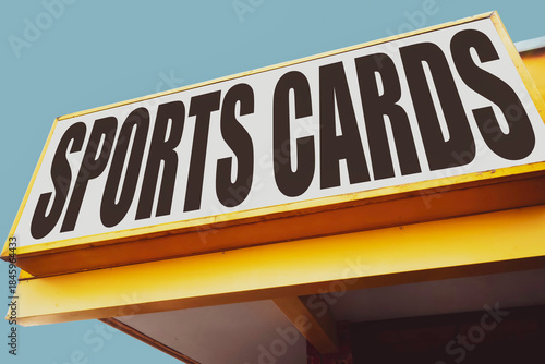 Old worn sports cards sign