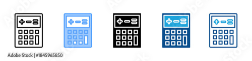 Calculator icon set multiple style collection