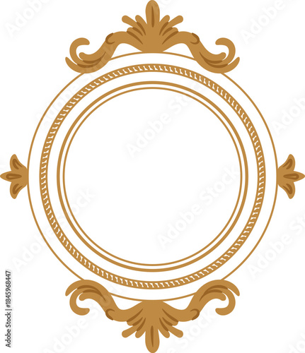 Frame Ornate Round Border Vintage