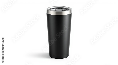 Black Insulated Travel Tumbler with Clear Lid