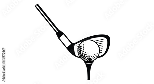 Golf Club and Ball on Tee Ready to Strike.