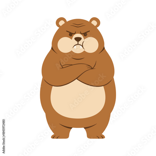 Angry Bear Cartoon Character.
