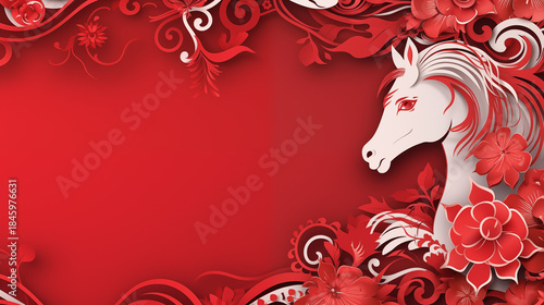  Horse of Chinese New Year designs for 2026, Year of the Horse. house and traditional elements 