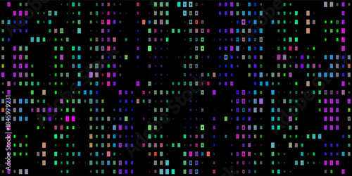 Trendy glitch pattern on dark background. Modern style vector. Abstract geometric elements