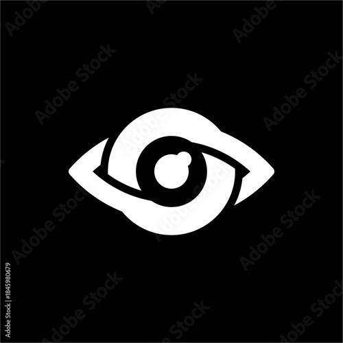 A sleek, dynamic eye symbol conveying insight and precision. Perfect for consulting or data analytics brands focusing on foresight and strategy.
