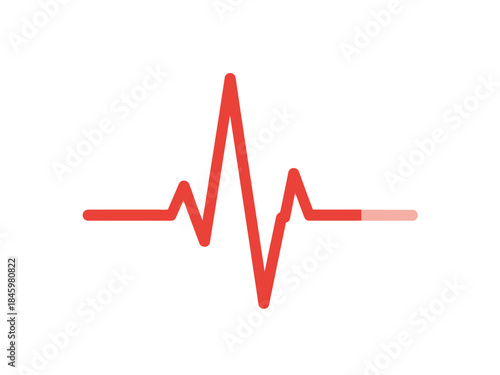 Vibrant red heartbeat rhythm graph, illustrating a consistent pulse and vital life signs, symbolizing health, medical monitoring, and essential human biology on a clean background