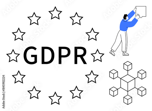 GDPR concept. GDPR compliance for online data privacy and regulatory adherence. GDPR enhancing data security and transparency. For technology, legal compliance, and cybersecurity