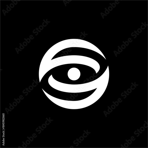 An abstract, geometric Eye design with an elegant aesthetic. Suits creative agencies or digital media companies representing vision and high-quality production.