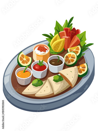 Gourmet Appetizer Platter with Fresh Ingredients