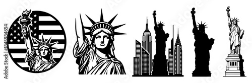 Statue Of Liberty Collection With Transparent Backgrounds and American Symbolism