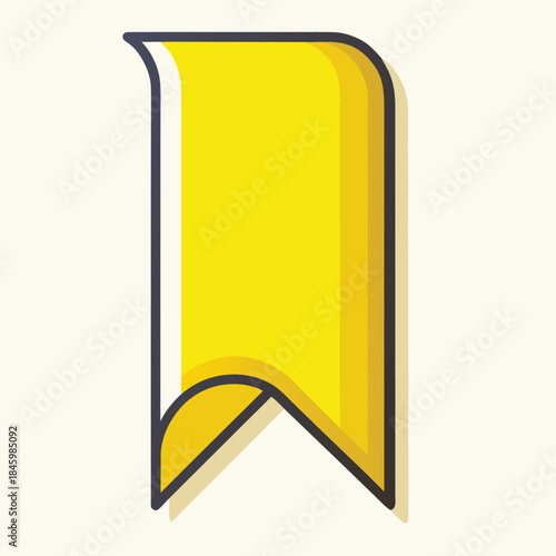 Bright yellow, simply shaped bookmark, an essential accessory for readers to mark their progress in any book.