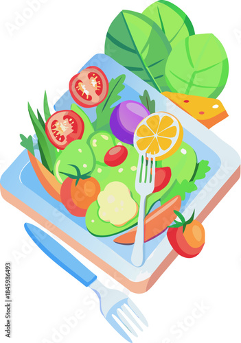 Fresh Vegetarian Food Concept with Organic Vegetables