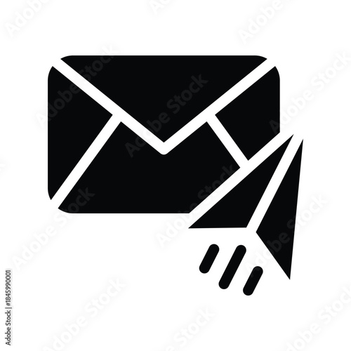 sending mail glyph icon illustration vector graphic.eps