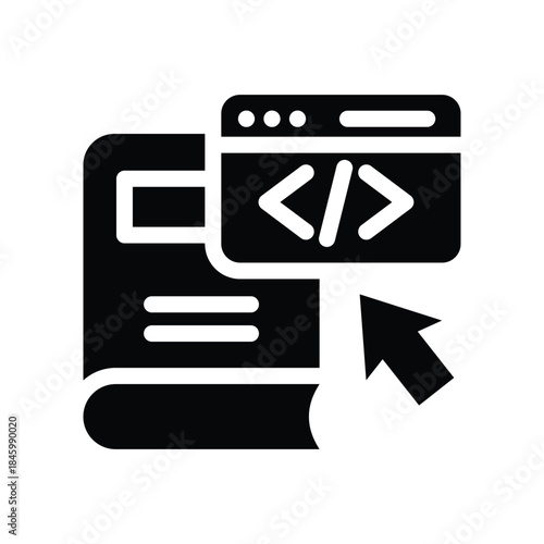 coding book glyph icon illustration vector graphic.eps