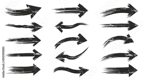 Collection of Grunge Arrow Elements Hand-Drawn Arrow Designs for Directional Guidance