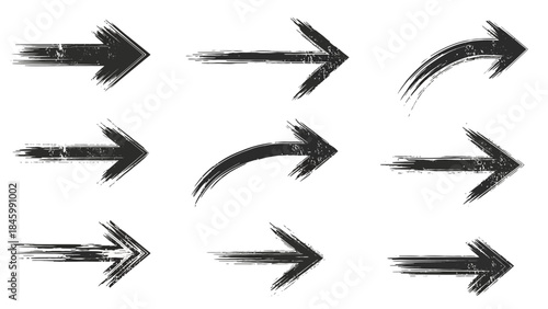 Grunge Arrow Collection A Set of Hand-Drawn Directional Elements for Design and Navigation