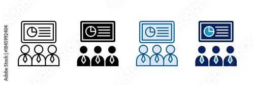Corporate Meeting Icon Set Multiple Style Collection