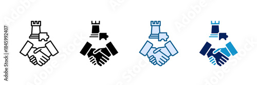 Strategic Partnership Icon Set Multiple Style Collection