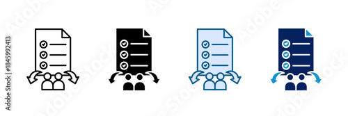 Task Delegation Icon Set Multiple Style Collection